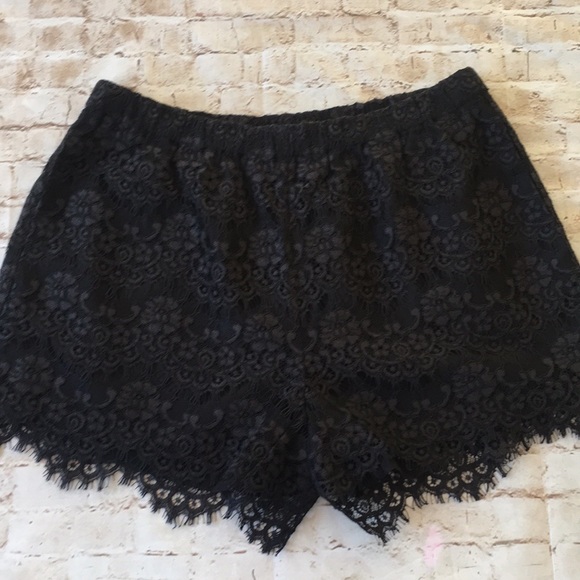 Broadway & Broome Pants - Broadway & Broome Black Lace Shorts
